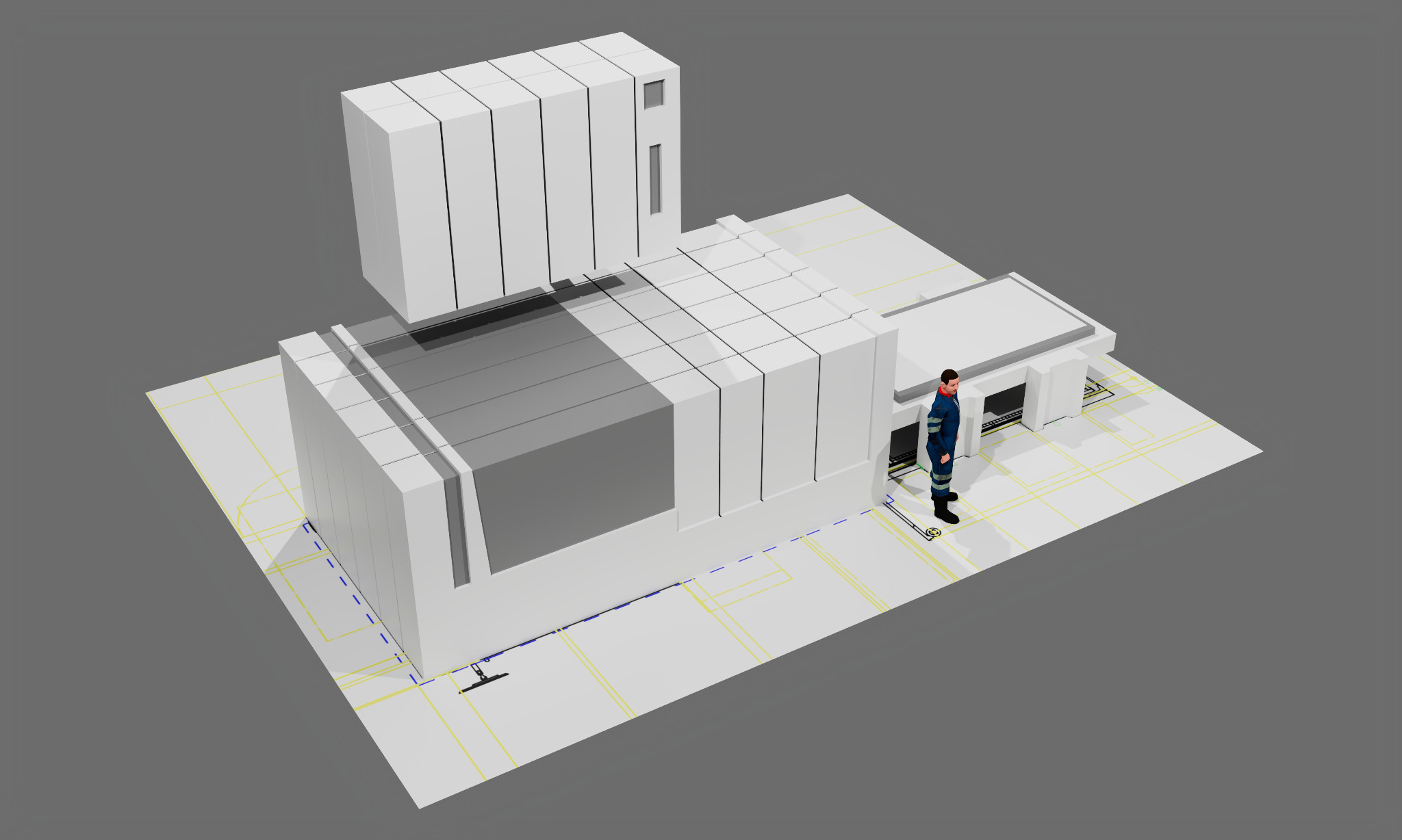 Three-dimensional machine layout study